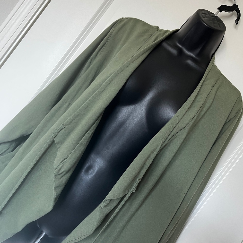 Women's New Directions Green Open Front Draped Cardigan 1X